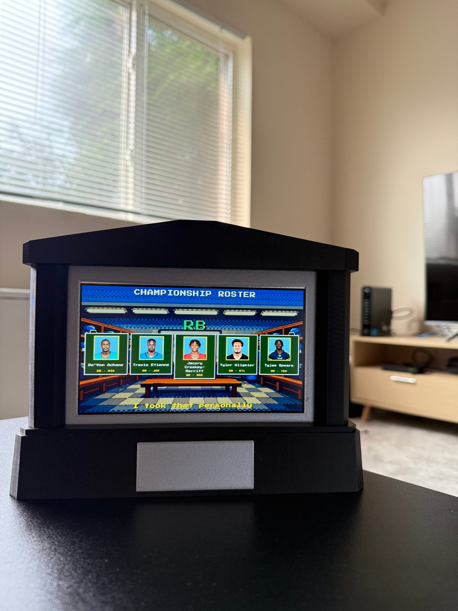 Distinction Video Plaque by Distinction Labs — personalized fantasy football trophy with built-in LCD screen